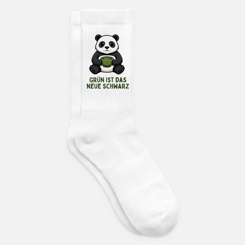 Panda Coffee Time Green Tea Drink - Tennis socks - white