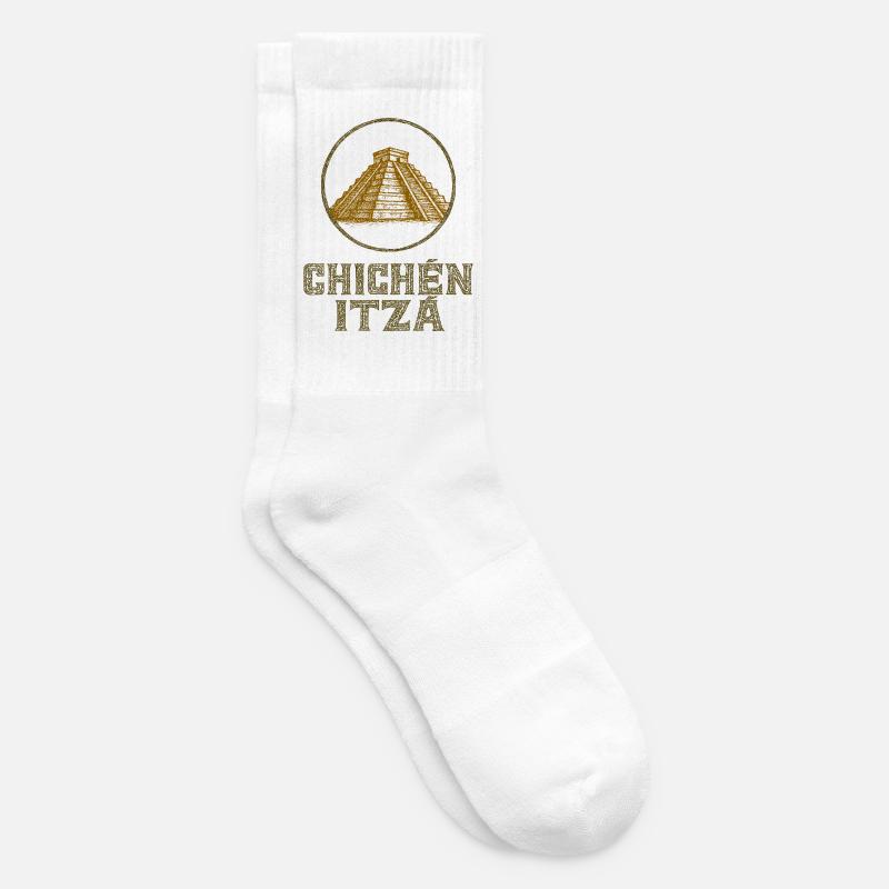 Chichen Itza Temple Vintage - Chaussettes de tennis - blanc