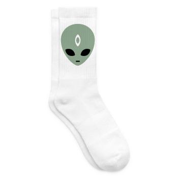 Alien Head Third Eye (three colours) - Tennis socks - white - Right