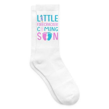 4. Juli Gender Reveal Schwangerschaft - Tennissocken - Weiß - Rechts