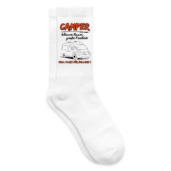 Camping Kastenwagen Wohnmobil Spruch - Tennissocken - Weiß - Rechts
