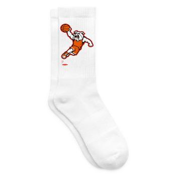 Bulldog Basketball Slam Dunk Maskottchen - Tennissocken - Weiß - Rechts