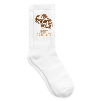 Strong Bear Body Positivity - Tennis socks - white - Right