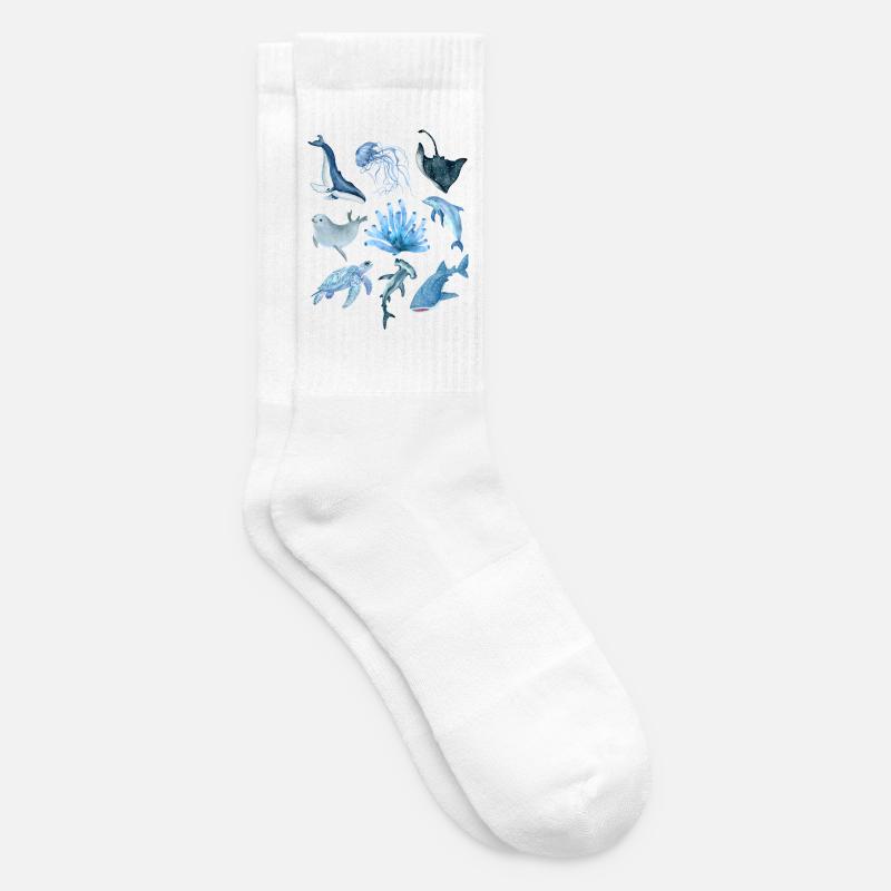 ocean animals - Tennis socks - white