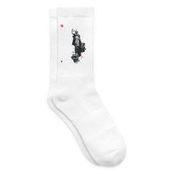 Dunkle Silhouette mit Dread - Tennissocken - Weiß - Rechts