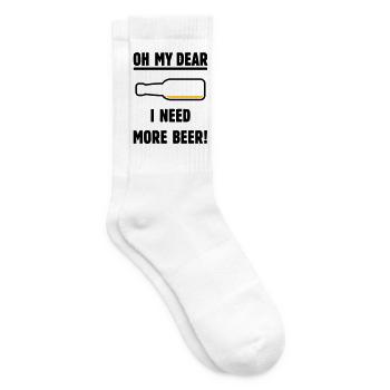 Oh My Dear – I Need More Beer! (Beer / POS 2C) - Tennis socks - white - Right