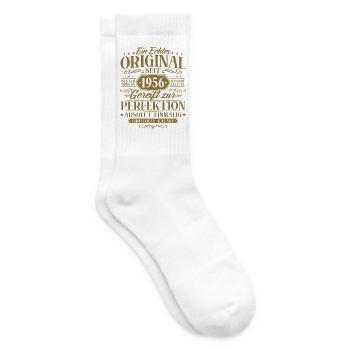 Original 1956 Jahrgang Vintage Geburtstag Geschenk - Tennissocken - Weiß - Rechts