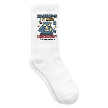 Grafikdesign Leidenschaft lustig Designer - Tennissocken - Weiß - Rechts