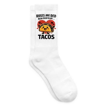 Humor Tacos Love – Rosen sind rot blah blah - Tennissocken - Weiß - Rechts