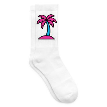 Neon Palme 90er Vaporwave - Tennissocken - Weiß - Rechts