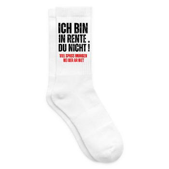 ICH BIN IN RENTE, DU  NICHT! - Tennis socks - white - Right