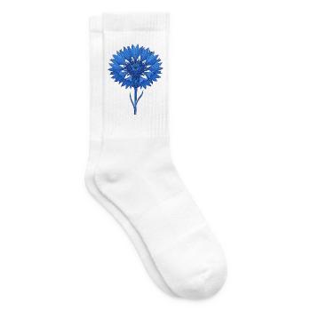 Blue flower - Tennis socks - white - Right