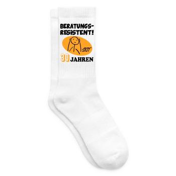 30 Jahre Und Es Geht Weiter – Comic Geburtstag - Tennissocken - Weiß - Rechts