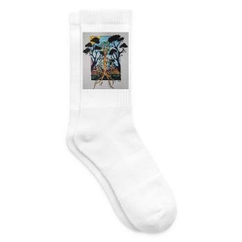 Wurzelbaum im Rahmen - Tennissocken - Weiß - Rechts