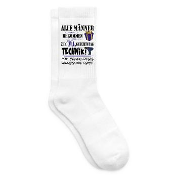 70. Geburtstag Handwerker Technik Werkzeug - Tennissocken - Weiß - Rechts