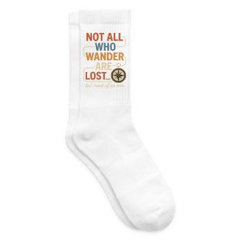 Nicht alle, die wandern, sind verloren – Wander-T-Shirt - Tennissocken - Weiß - Rechts