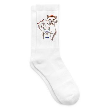 Katzen Trio  - Tennissocken - Weiß - Rechts