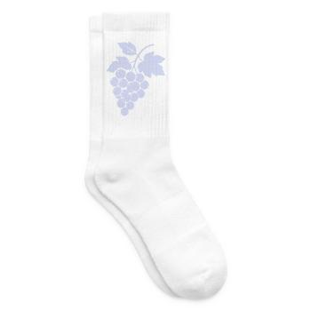 Trauben-Silhouette im Flieder - Tennissocken - Weiß - Rechts