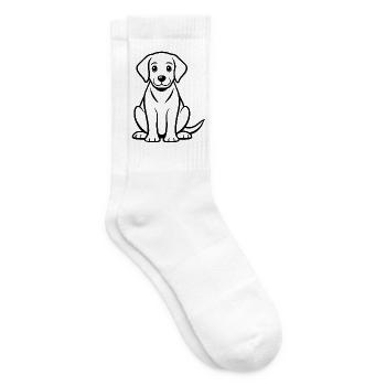 Chiot labrador - Chaussettes de tennis - blanc - Droite