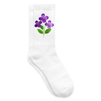 Violets Flower - Tennis socks - white - Right