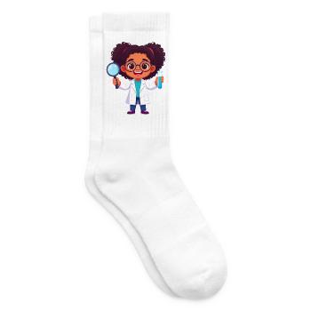 Kawaii Chemikerin – Wissenschaft Labor Spaß Art - Tennissocken - Weiß - Rechts