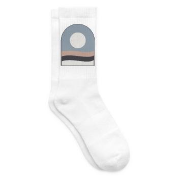 Mond auf pastellfarbenen Dünen - Tennissocken - Weiß - Rechts