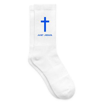 Just Jesus Kreuzdesign - Tennissocken - Weiß - Rechts
