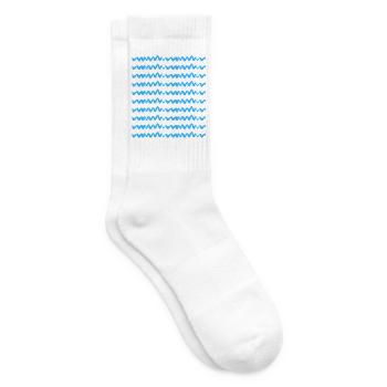 Blaues Zickzack-Wellenmuster - Tennissocken - Weiß - Rechts