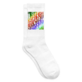 Regenbogen Liniengewitter - Tennissocken - Weiß - Rechts