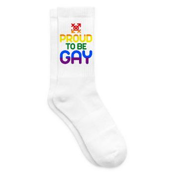 Stolz darauf, schwul zu sein (bunt) - Tennissocken - Weiß - Rechts