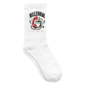Millennial Café Rock 80er - Tennissocken - Weiß - Rechts