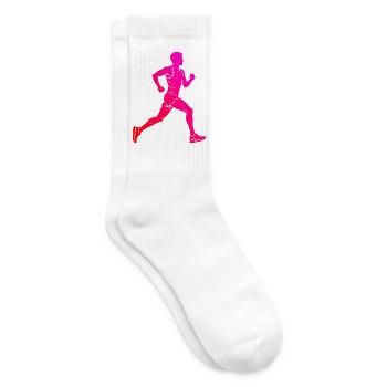 Geschenkidee für einen Athleten mit Marathonlaufen - Tennissocken - Weiß - Rechts