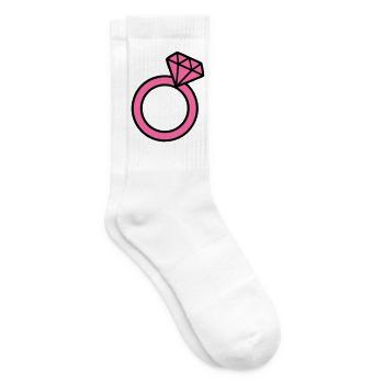 Pinker Diamantring Icon - Tennissocken - Weiß - Rechts
