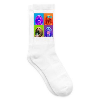 Hunde Bluthund Hund - Tennissocken - Weiß - Rechts