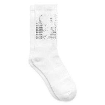 Freud ASCII Kunstporträt - Tennissocken - Weiß - Rechts