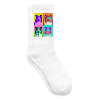 Hunde Collie Hund - Tennissocken - Weiß - Rechts