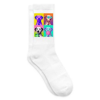 Hunde Dalmatiner Hund - Tennissocken - Weiß - Rechts