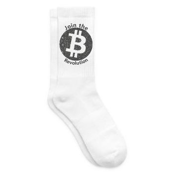 Bitcoin Revolution Kreis - Tennissocken - Weiß - Rechts