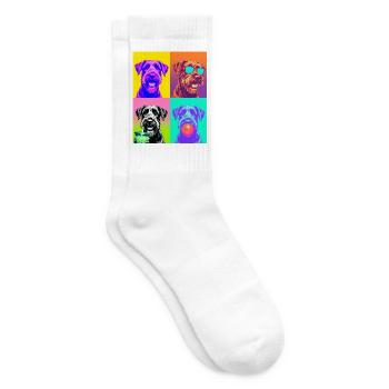 Hunde Riesenschnauzer Hund - Tennissocken - Weiß - Rechts