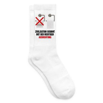 Zivilisation beginnt mit der richtigen Ausrichtung - Tennissocken - Weiß - Rechts