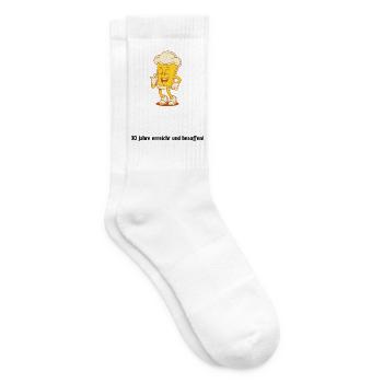 30 Jahre erreicht und besoffen, amüsanter Spruch - Tennissocken - Weiß - Rechts