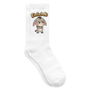 Einfach Nö – Lustiger Esel Spruch für Kinder - Tennissocken - Weiß - Rechts