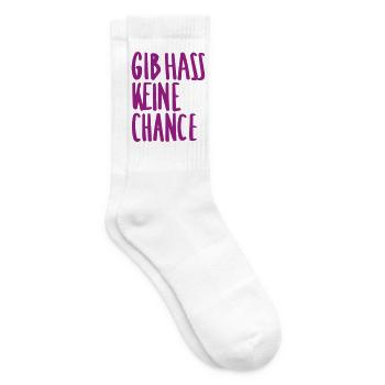 Gib Hass Keine Chance - Tennissocken - Weiß - Rechts
