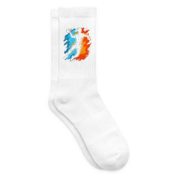 Handballspieler Handballer Kinder Jungen Handball  - Tennissocken - Weiß - Rechts