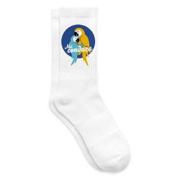 Me conduza – Tanzende Papageien - Tennissocken - Weiß - Rechts