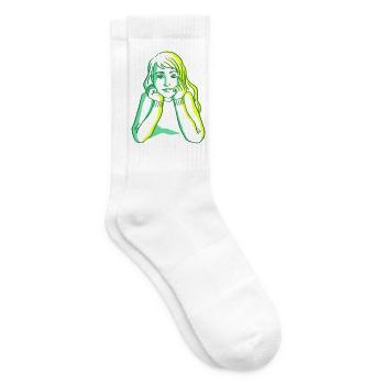 Portrait Girl - Tennissocken - Weiß - Rechts