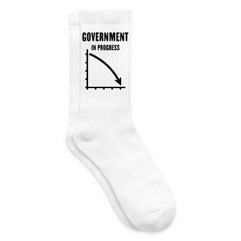 Government In Progress (Regierung Politik / Black) - Tennissocken - Weiß - Rechts