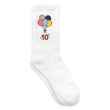 10 Geburtstag-Luftballons Kinder-T-Shirt - Tennissocken - Weiß - Rechts