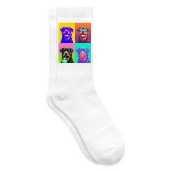 Hunde Rottweiler Hund - Tennissocken - Weiß - Rechts