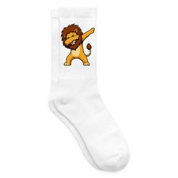Dabender Löwe Cartoon - Tennissocken - Weiß - Rechts